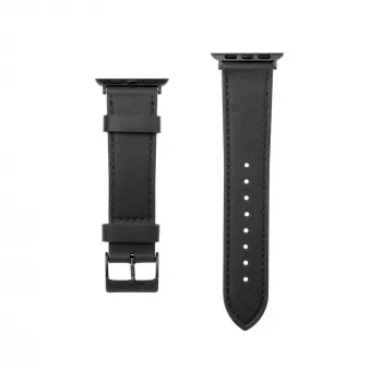 Ādas siksniņa Apple Watch FIXED FIXLST-434- BK — melna, nomaiņas siksniņa