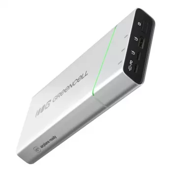 Portatīvā baterija Green Cell BPLGC20P 20800 mAh Litija-Jonu, USB-C PD 65W, 2x USB-C + 1x USB-A, alumīnija korpuss