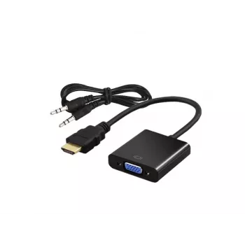 Savio CL-23/B HDMI (M) uz VGA (F) adapteris ar audio, melns