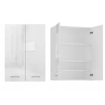 Topeshop POLA MINI DD baltā spīduma vannas istabas skapis Balts