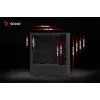 PC korpuss SAVIO Noctis Flow — Cube Mini-ITX/Micro-ATX/ATX, 3x120mm priekšā, 1x120mm aizmugurē, 2x3.5 collu + 3x2.5 collu sloti, rūdīts stikls
