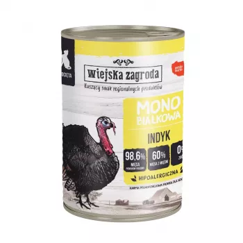 Slapjā kaķu barība wiejskazagroda Monoprotein Tītars 400 g — junior, bezgraudu, viena proteīna