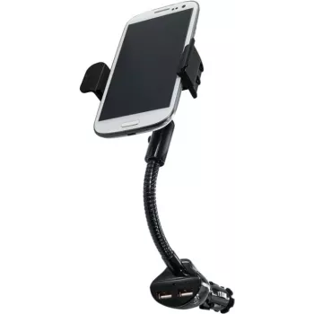 Logilink Auto Lādētājs ar Turētāju - Barošanas Avots - automašīnai - 15.5 W - 3.1 A - 2 USB Porti (PA0121)