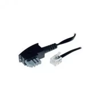 S/CONN 6m TAE-N – RJ 11 Melns Caurspīdīgs ShiverPeakes telefona kabelis