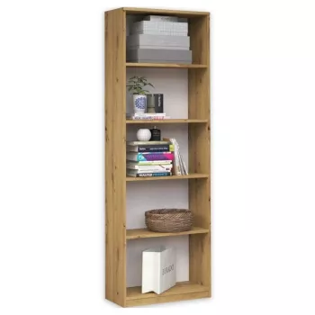 Biroja grāmatu skapis Topeshop R40 ARTISAN, ozols, 5 plaukti, 400×300×1820 mm, skaidu plātne