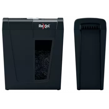 Papīra smalcinātājs REXEL Secure X8 — šķērsgriezums P-4, 4x40 mm, 8 lapas, 14 L, melns