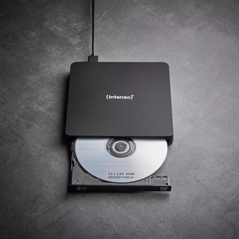 Ārējais DVD RW diskdzinis Intenso USB 3.2 Melns