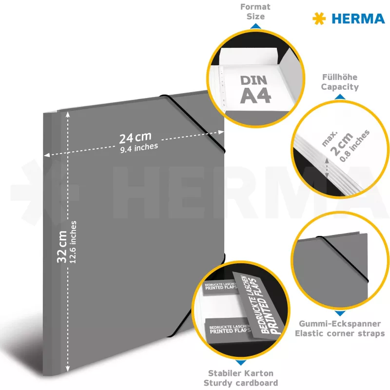 HERMA 19252 A4 D-gredzenu mapīte Daudzkrāsaina