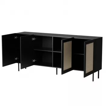 JUTA 4D kumode 4D 200x39,5x90 melns + linol calabria
