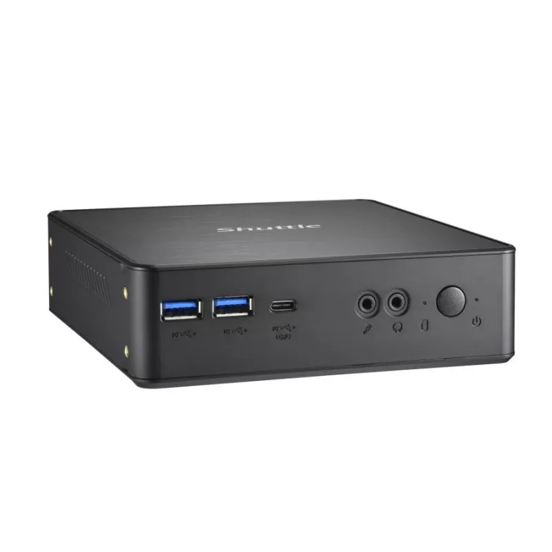 Shuttle XPC Nano PC NC40U, Intel Celeron 7305U, 1x HDMI, 1x DP, 1x USB-C/DP, 6x USB 3.2, 1x 2.5 collu slots, 2x M.2, 1x LAN, RAID, 24/7 nepārtraukta darbība, iesk. VESA un statīvs