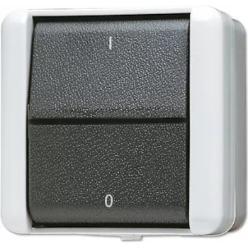 JUNG 802 W - Divpolu slēdzis - Vītā savienojums - Melns - Balts - Termoplasts - IP44