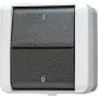 JUNG 802 W - Divpolu slēdzis - Vītā savienojums - Melns - Balts - Termoplasts - IP44