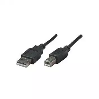 Manhattan USB kabelis, USB-B uz USB-A 2.0, 3m, Melns (333382)