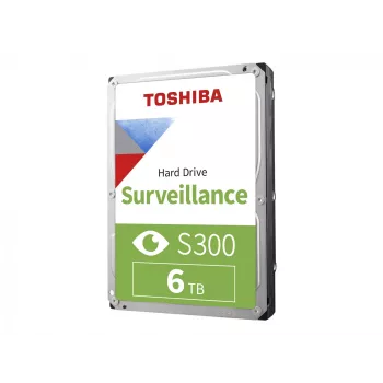 Toshiba S300 Surveillance 3.5 inch iekšējais cietais disks SATA 6GB/s – 6TB, 5400RPM
