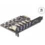 DELOCK PCI Express x1 karte 90346 — 5 Gbps, 5 ārējie porti