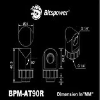 BitsPower Artemis 90° rotējošs cauruļu savienotājs — platīna pelēks (BPM-AT90R-PG)