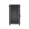 Rack skapis LANBERG FF01-6222-12B 22U 600x1200 mm melns ar stikla priekšējām un aizmugurējām durvīm