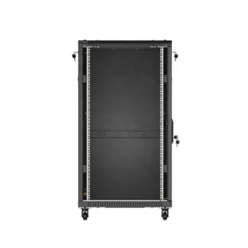 Rack skapis LANBERG FF01-6222-12B 22U 600x1200 mm melns ar stikla priekšējām un aizmugurējām durvīm