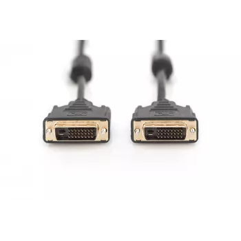 DIGITUS DVI-D kabelis, Dual Link, 5,0 m, veidots, skrūvējams, melns (AK-320101-050-S)