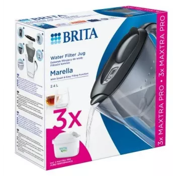 BRITA Marella + 3 MAXTRA PRO Pure Performance Ūdens Filtrēšanas Krūze 2,4 L Zilā Krāsā
