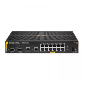 HPE Aruba Networking 6100 12G Class4 PoE 2G/2SFP+ 139W pārvaldāms L3 Gigabit Ethernet (10/100/1000) PoE slēdzis, 1U, melns