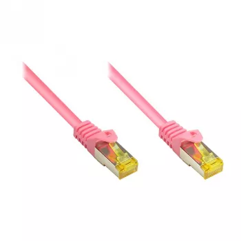 RJ45 savienojuma kabelis ar Cat.7 neapstrādātu kabeli un fiksatora aizsardzību (RNS®), S/FTP, PiMF, bezhalogēna, 600MHz, OFC, fuksīns, 2m, Good Connections® (8070R-020M)