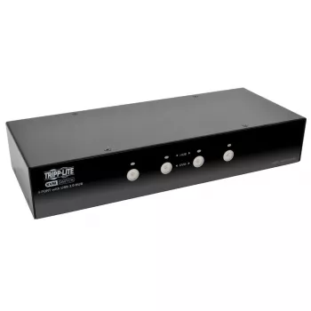Eaton Tripp Lite 4 portu DisplayPort KVM slēdzis ar audio kabeļiem un USB 3.0 SuperSpeed centrmezglu (B004-DPUA4-K)