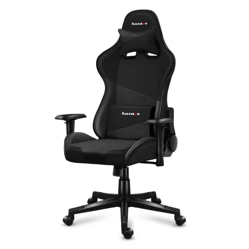 Gaming krēsls huzaro Force 6.2 Carbon — ergonomisks tīkla sēdeklis, regulējams augstums 44–53,5 cm, maksimālā slodze 130 kg