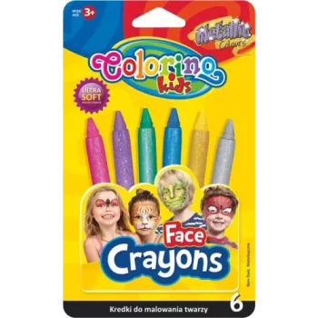 Sejas krītiņi Colorino 65917PTR – 6 metāliskas krāsas sejas apgleznošanai