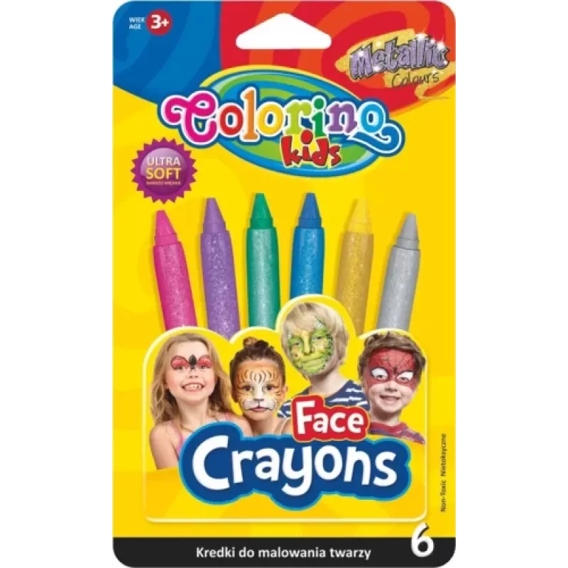 Sejas krītiņi Colorino 65917PTR – 6 metāliskas krāsas sejas apgleznošanai