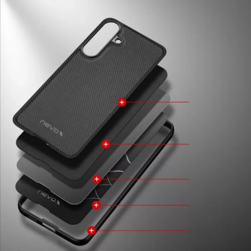 nevox StyleShell NYLO Samsung Galaxy S25 FE melns (2576)