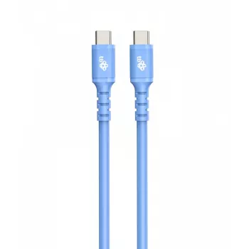 USB C – USB C kabelis 1m, silikona zils