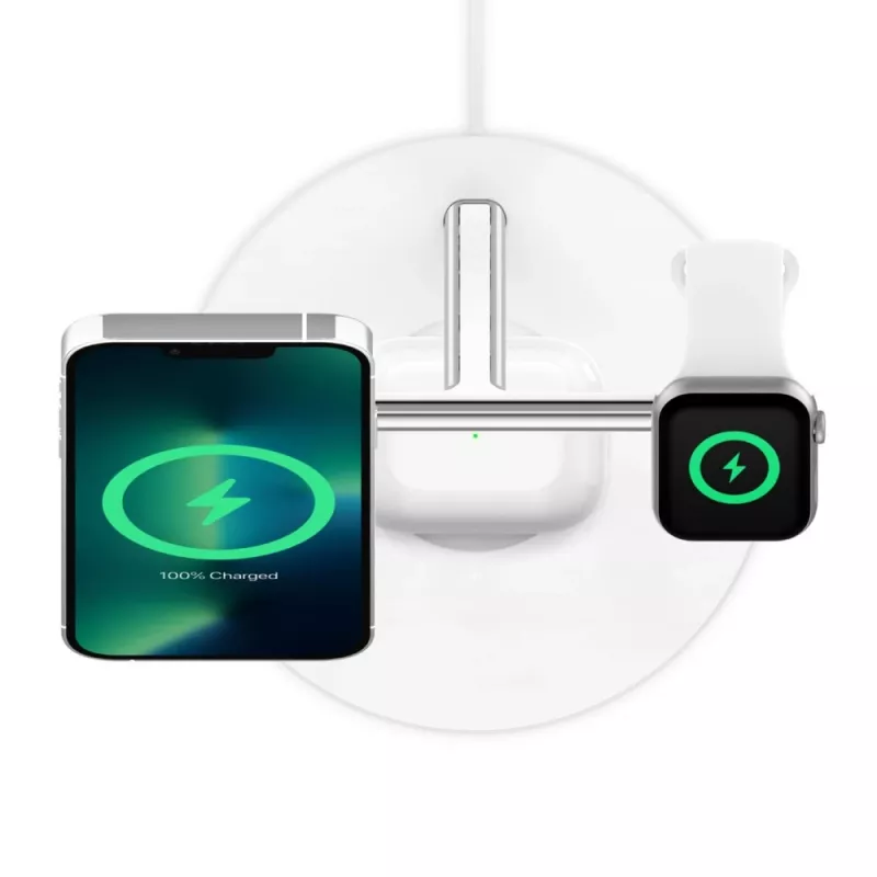 Belkin WIZ017vfWH bezvadu ātrās uzlādes lādētājs austiņām, 15 W, balts