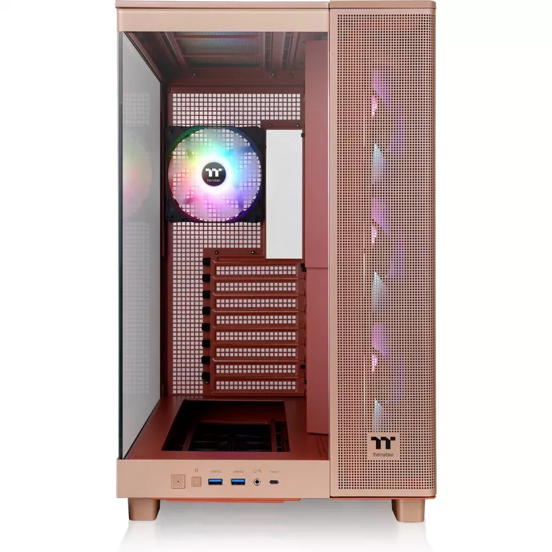 Thermaltake View 380 XL TG ARGB CA-11E-00MGWN-00 Midi Tower ATX datora korpuss, rūdīts stikls, Gravel Sand