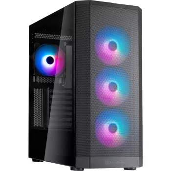 SilverStone FARA 514X melnais korpuss ar rūdītu stiklu (SST-FA514X-BG)