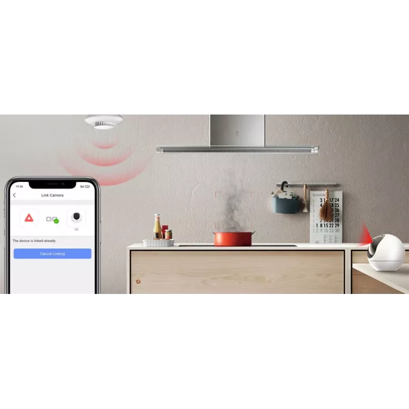 EZVIZ CS-T4C bezvadu dūmu sensors, balts
