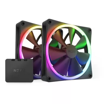 NZXT F140 RGB TWIN 14 cm Melns 500-1800 RPM Šķidruma dinamiskā gultņa ventilatoru komplekts
