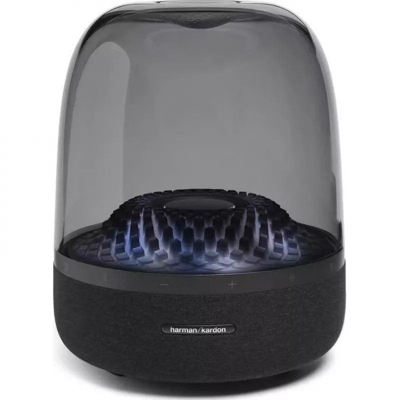Pārnēsājams bezvadu skaļrunis Harman/Kardon Aura Studio 4 — 100 W, 3 draiveri, 45–20000 Hz, Melns/Caurspīdīgs