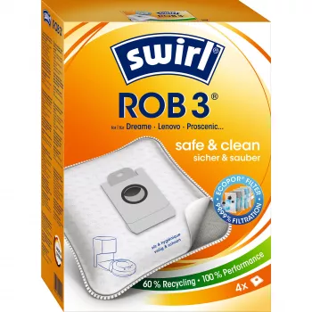 Putekļu maisiņš robotputekļsūcējam MELITTA Swirl ROB 3, 4 gab., koka krāsas iepakojums
