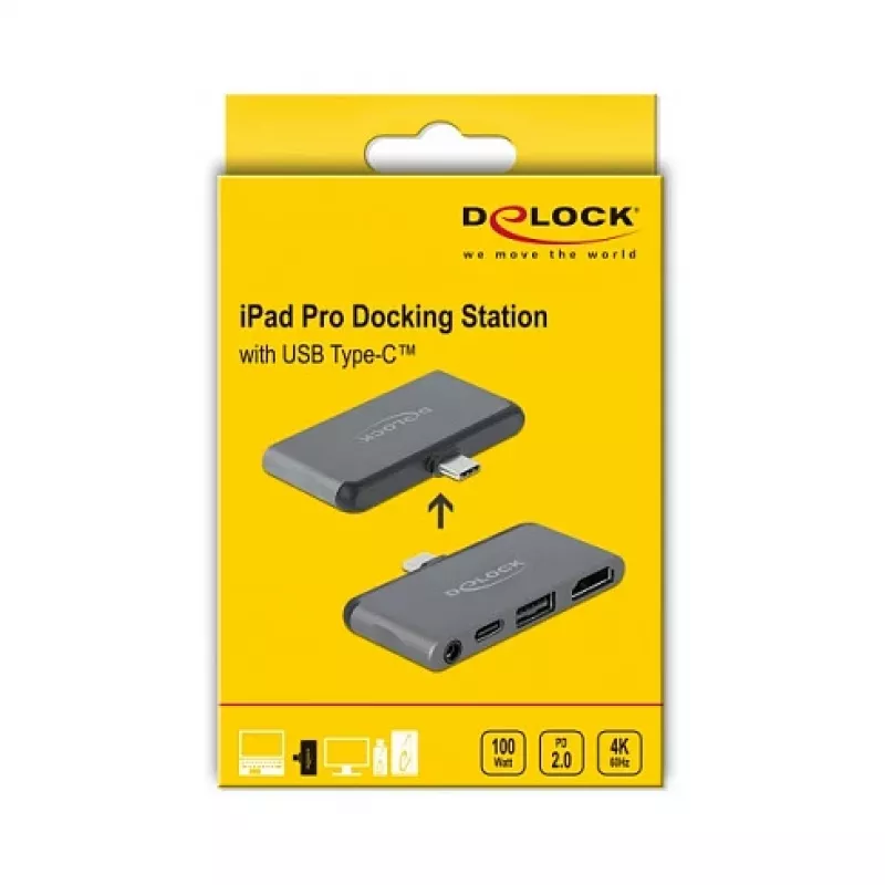 DeLOCK Mini Docking Station 4K 60 Hz saderīga ar iPad Pro un USB-C ierīcēm