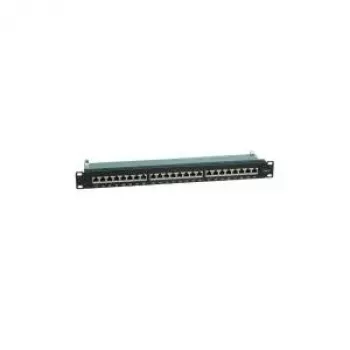 Patch Panel VALUE Kat.6 19 inch 24 Porti Ekranēts Melns