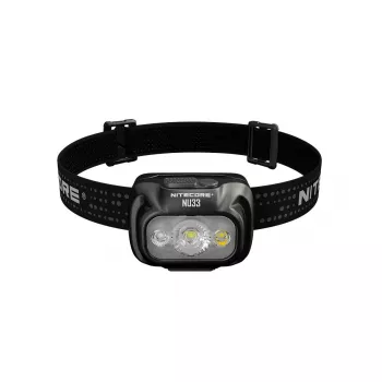 Galvaslampa Nitecore NU33, melna, 3 LED, 700 lm, alumīnijs, USB uzlādējama, IP66