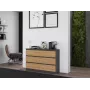 Kumode Top e shop M6 120 — Antracīts/Ozols, 6 atvilktnes, 1200×300×770 mm, skaidu plātne