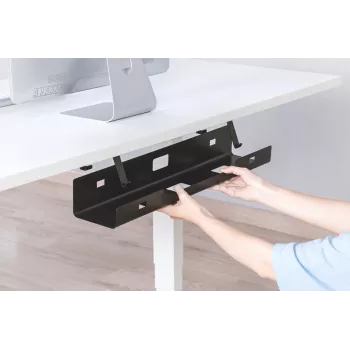 Digitus DA-90450 Kabeļu pārvaldības paliktnis 600x135x108mm Melns Tērauds