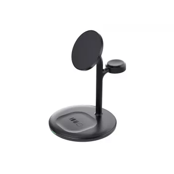 Green Cell MSST-GC-3IN1-B bezvadu lādētājs 3-in-1 viedtālrunim, austiņām un viedpulkstenim, melns