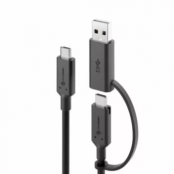 ALOGIC Elements Series USB-C uz USB-C kabelis ar USB-A adapteri 1,2m 5A 10Gbps