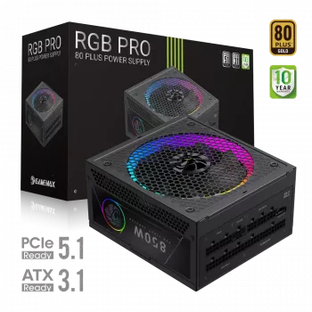 Gamemax RGB PRO 850G barošanas bloks, 850W, 80 PLUS Gold, modulārs