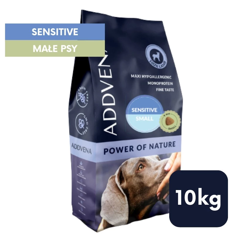 ADDVENA Power of Nature Adult Sensitive Small Lamb - sausa barība suņiem - 10kg