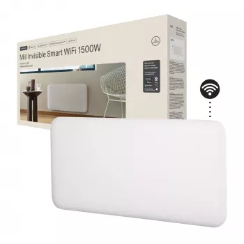 Mill Invisible Smart WiFi Sildītājs | PA1500WIFI4 | Panelu Sildītājs | 1500 W | Piemērots telpām līdz 18-22 m² | Balts | IPX4