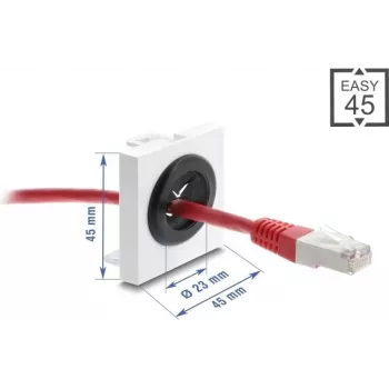 Kabeļa cauruļvads DELOCK Easy 91075, 23 mm diametrs, galda/skapja kabeļu izvads